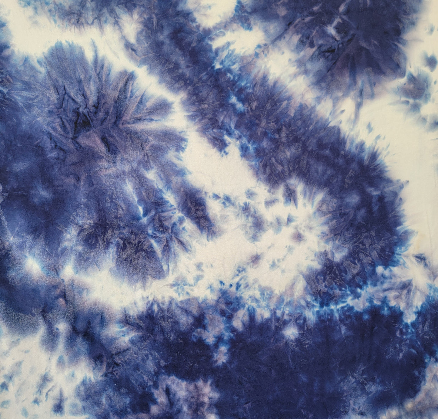 Double Brush Poly Tie Dye Print Navy/Off-White