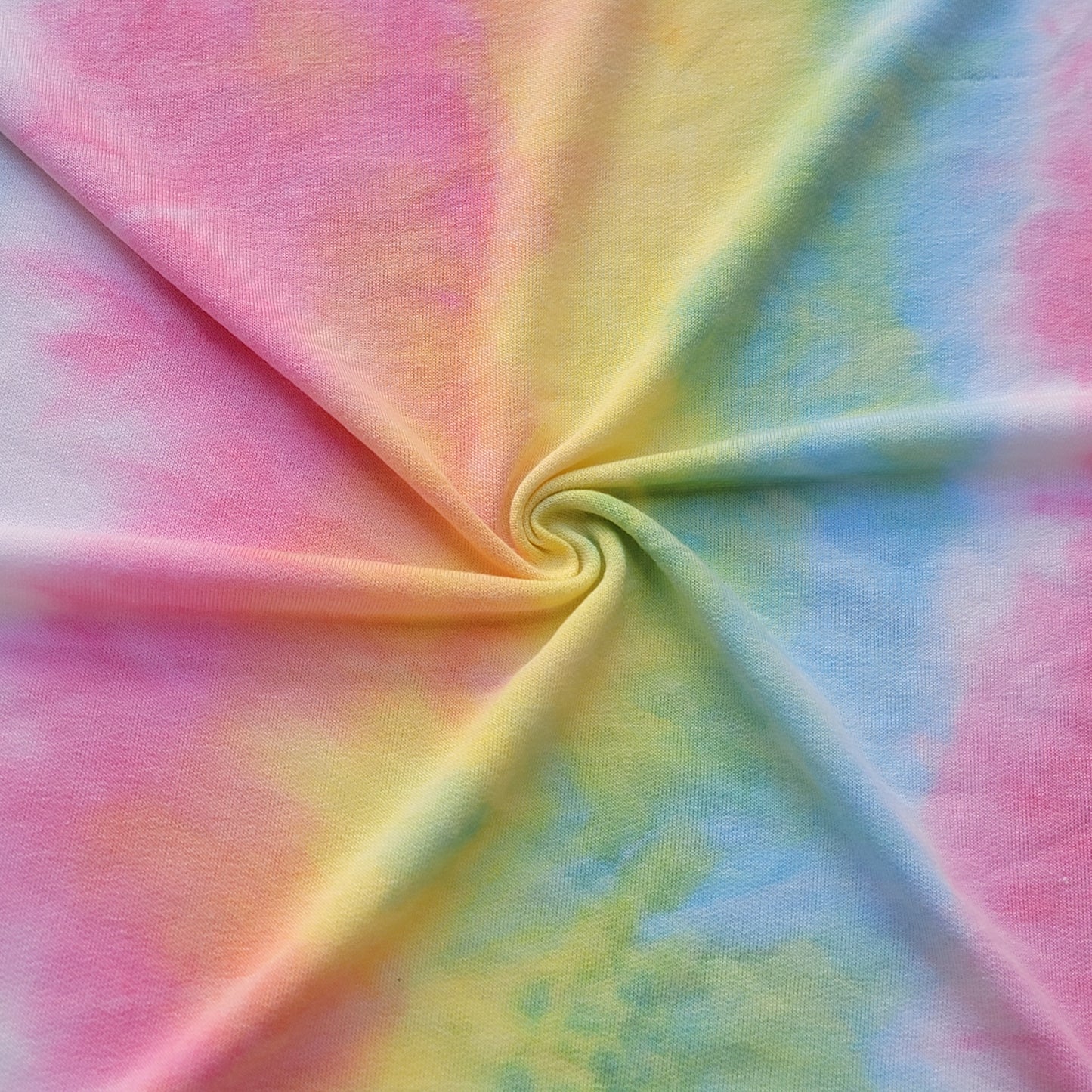 French Terry Tie Dye Print Pink/Yellow/Blue