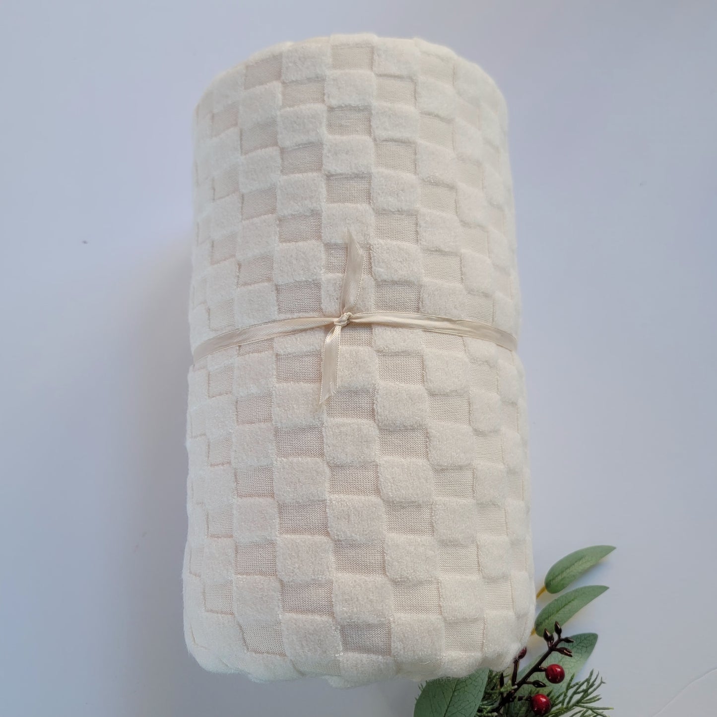 Checkered Jacquard Knit Ivory