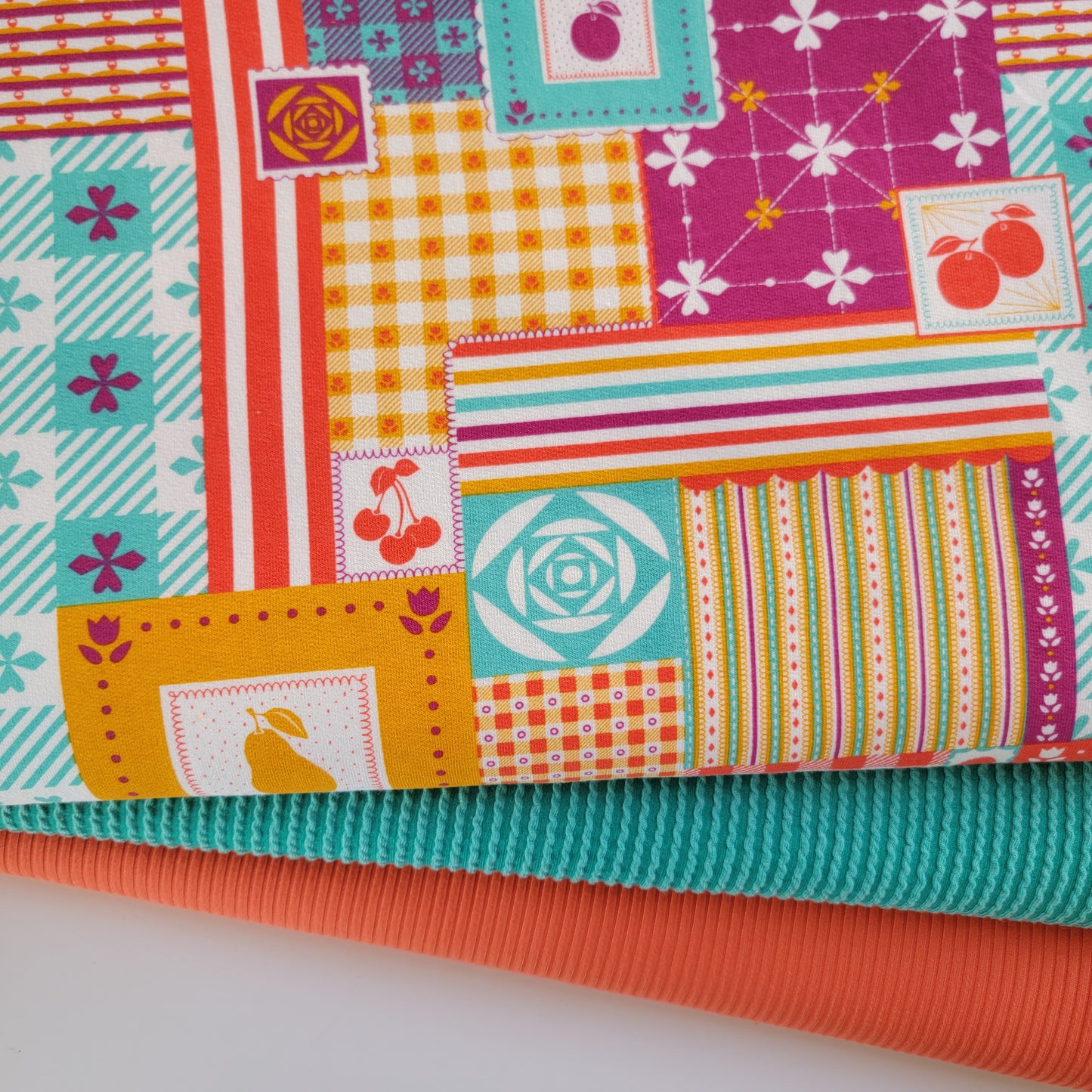 Cotton French Terry 4 Way Stretch Patchwork
