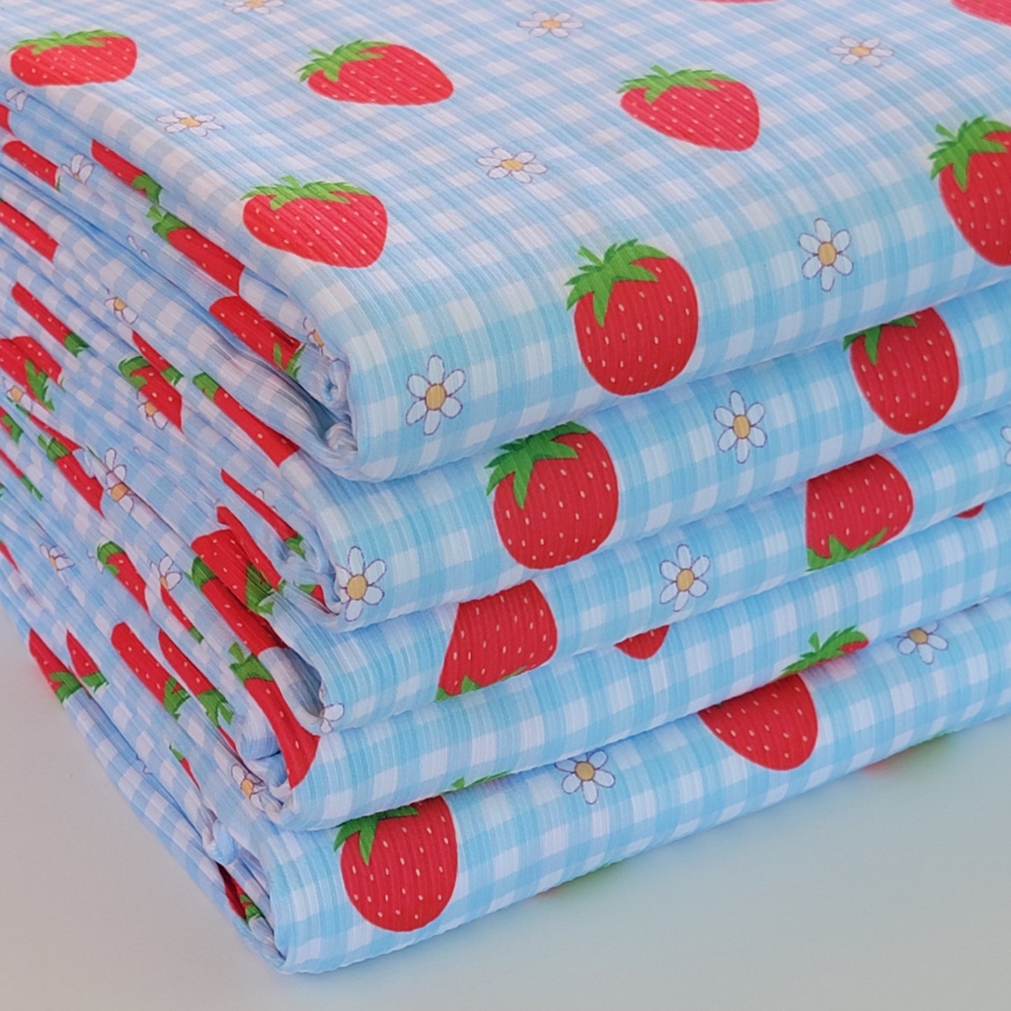Yummy Rib Strawberry Gingham Print