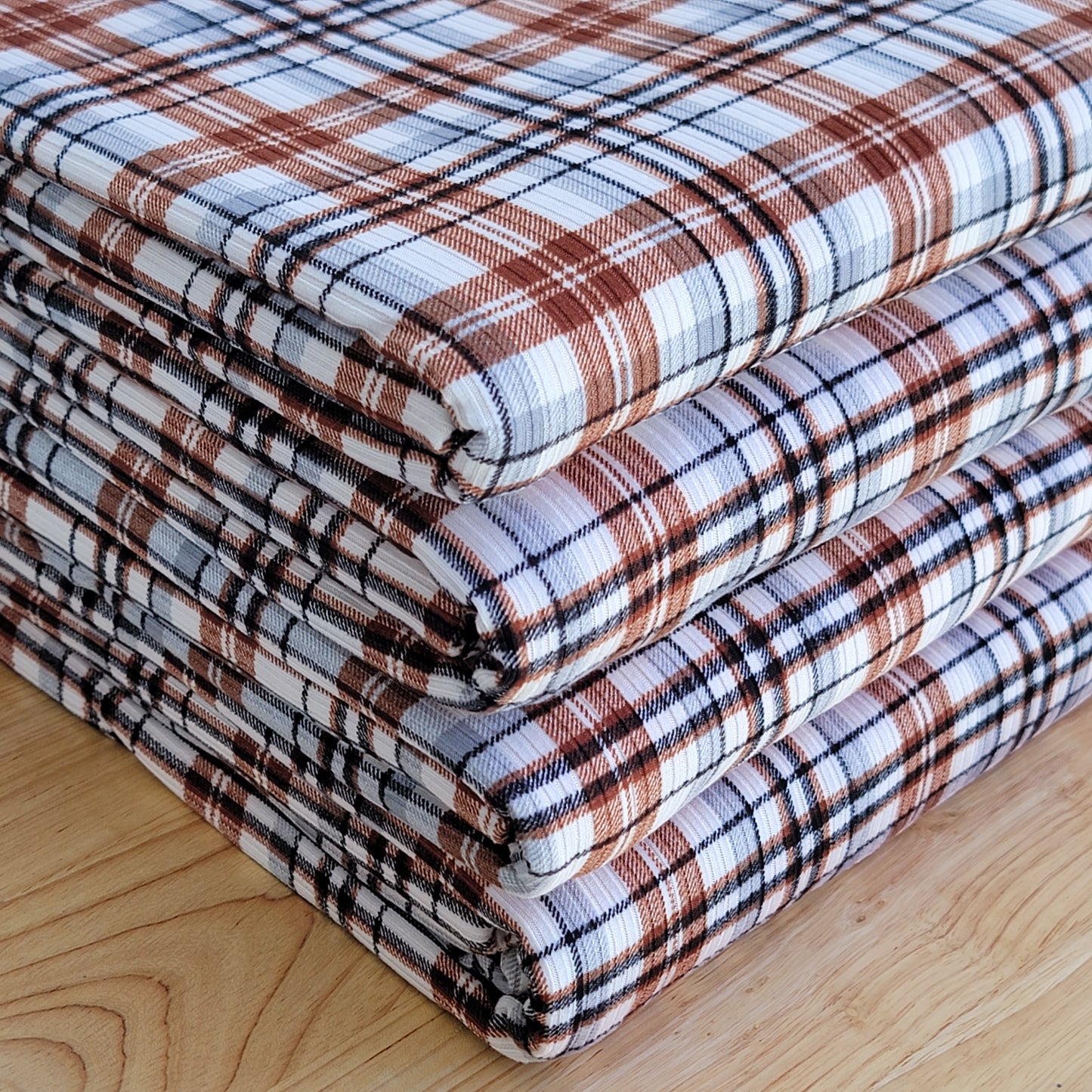Yummy Rib Brown Plaid Print