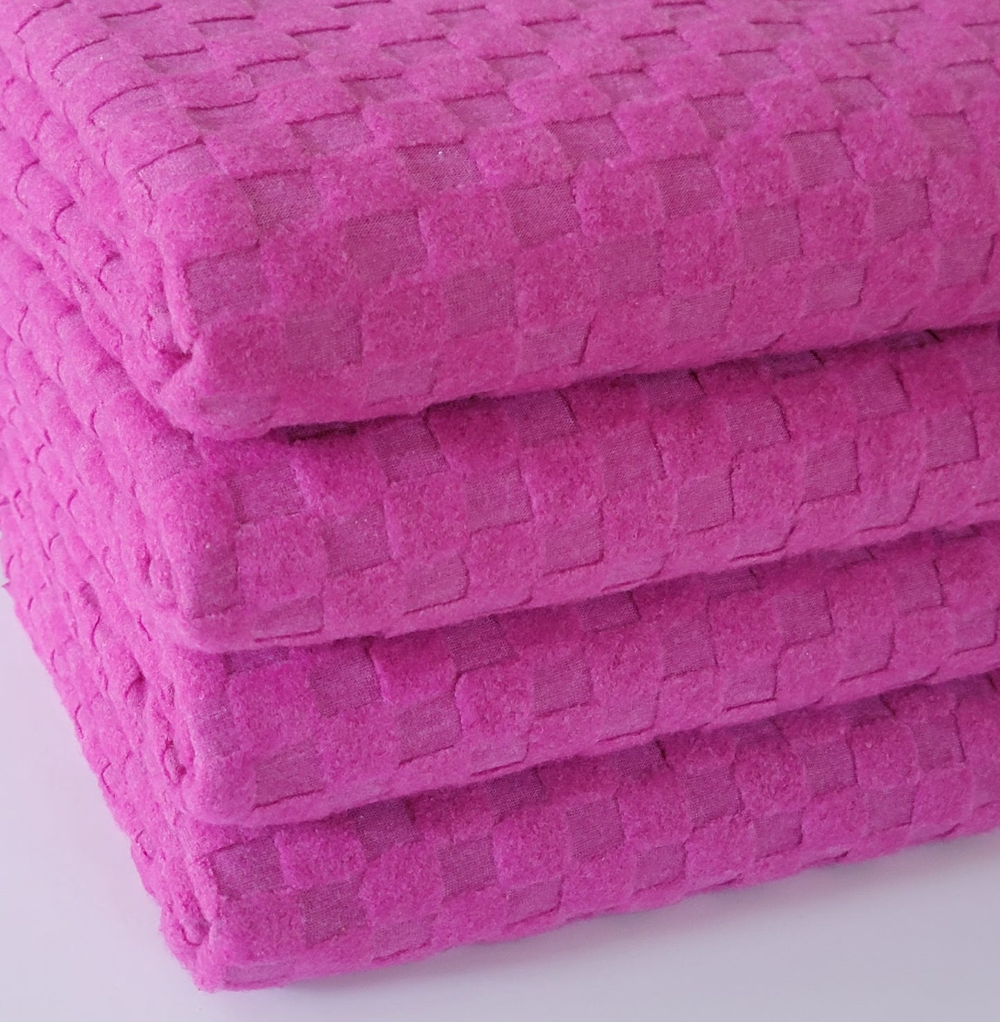 Checkered Jacquard Knit Magenta