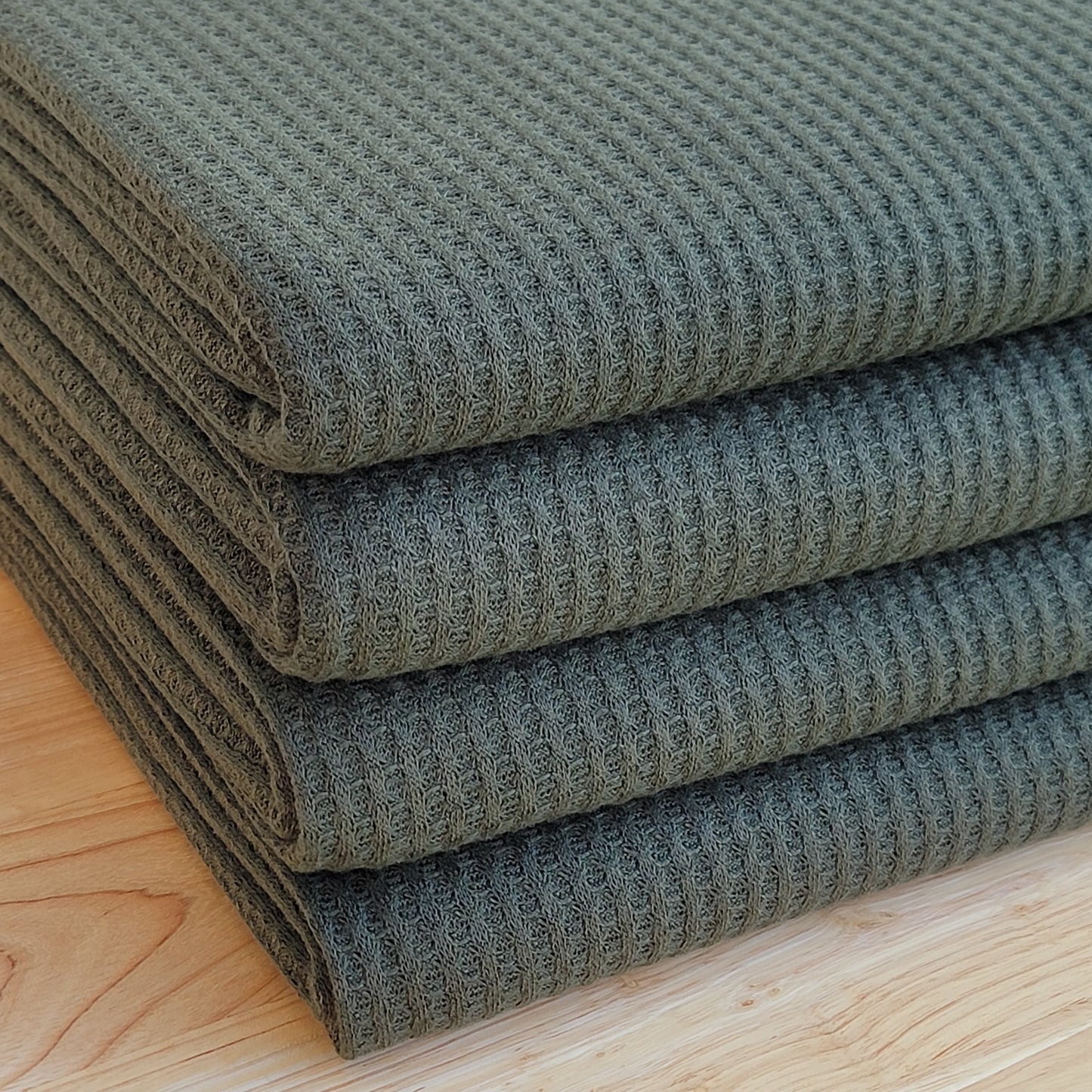 Waffle Knit Fabric Olive