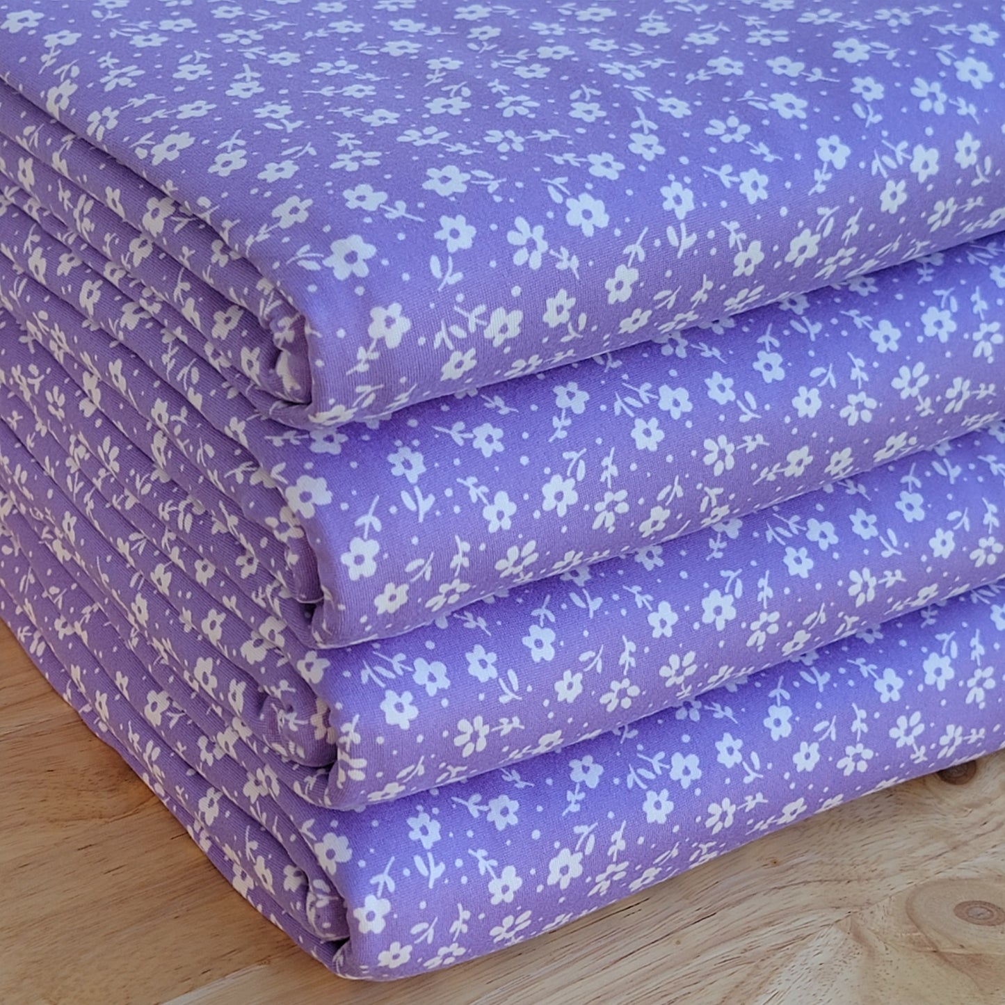 Double Brush Poly Lavender Floral print