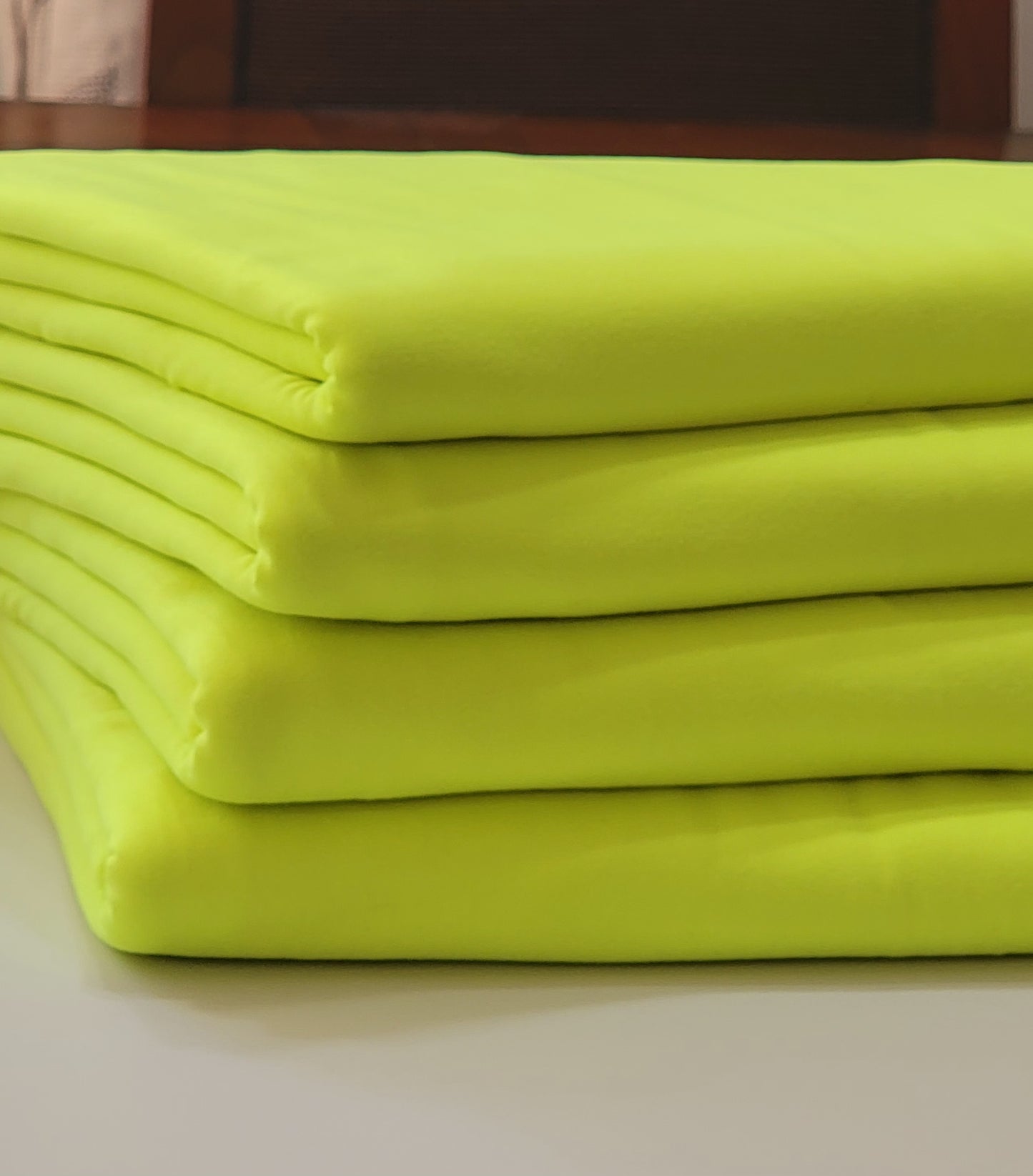 Solid Double Brushed Poly Neon Green