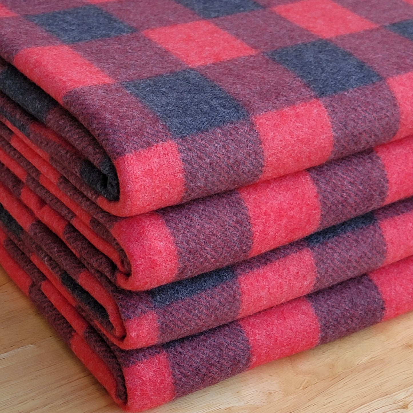 Black & Red Buffalo Brush Sweater Knit