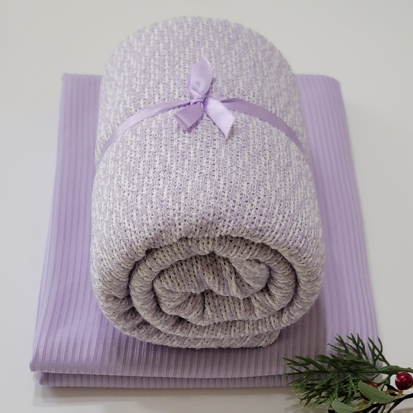 1 yard Solid yummy Rib & 1.25 yard Lavender Jacquard Knit