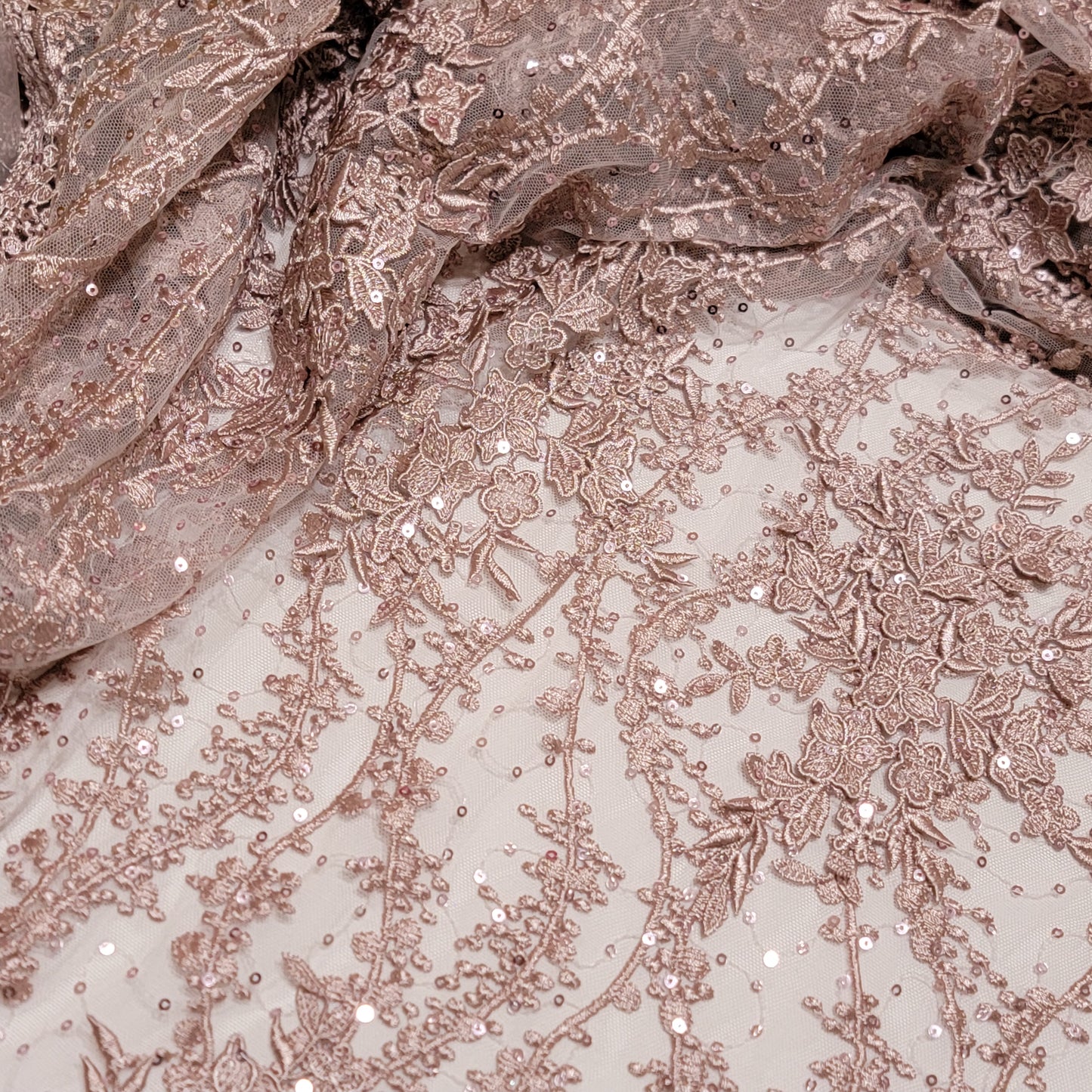 1.25 yards Double Border Novelty Embroidered & Sequined Mesh