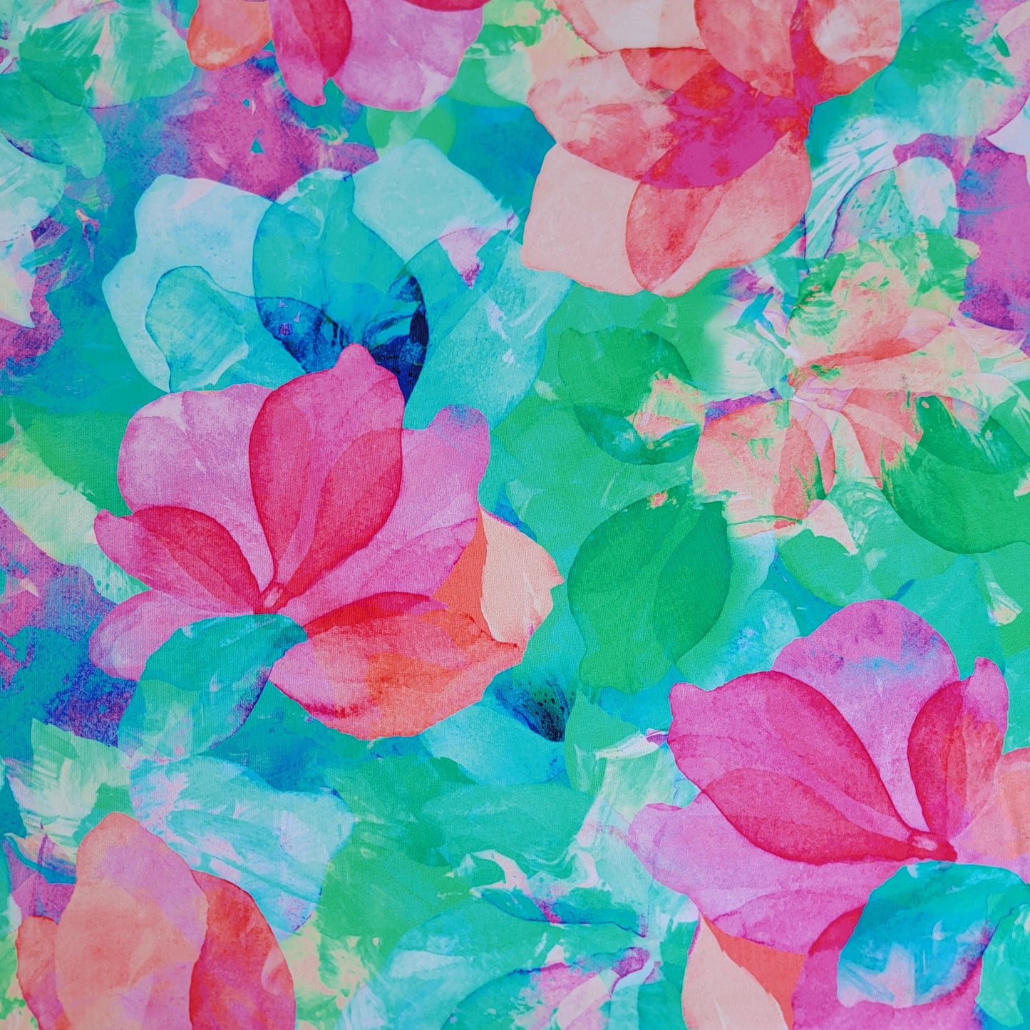 Multicolor Abstract Floral Nylon Spandex Swim Athletic