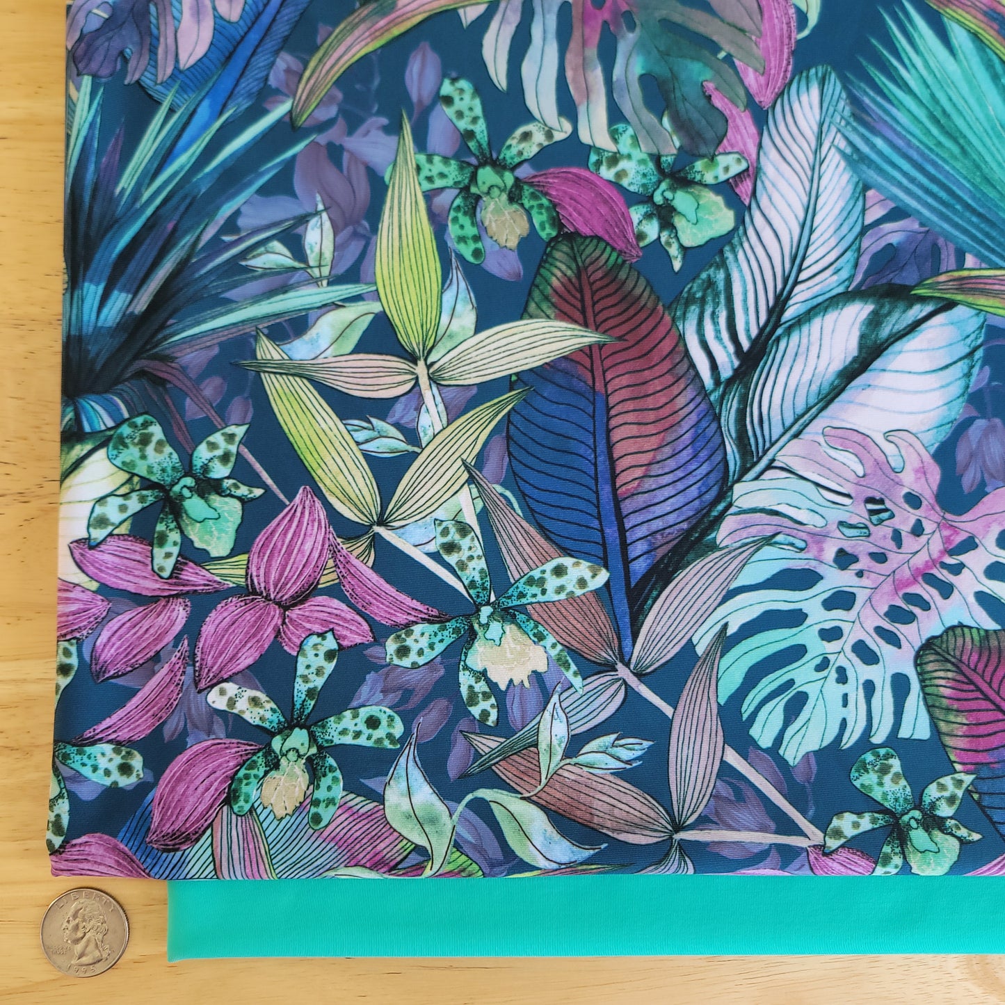 Multicolor Tropical Floral Nylon Spandex Swim Athletic