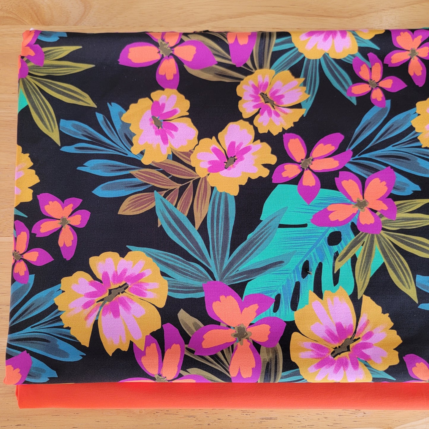 Floral Nylon Spandex Swim Athetic