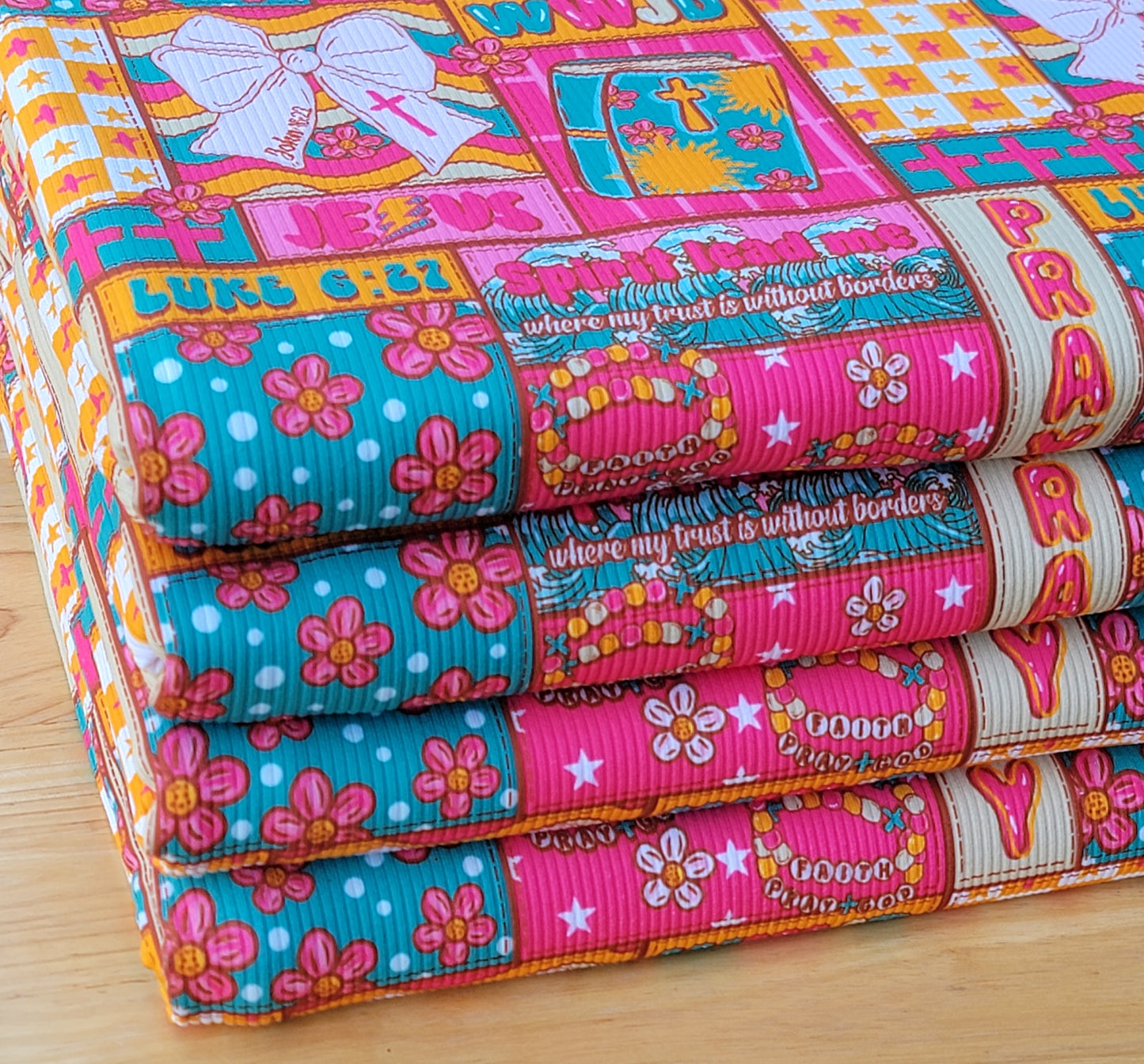 2x2 Yummy Rib Faith Patchwork Print