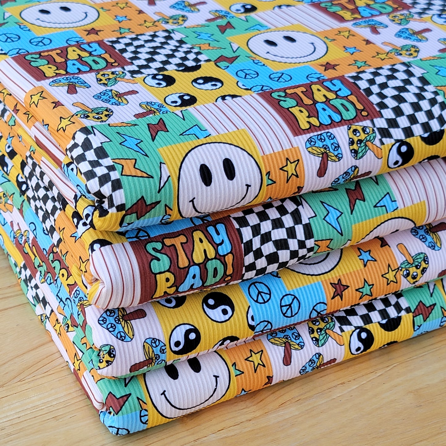 2x2 Yummy Rib Stay Rad Checkered Patchwork Print
