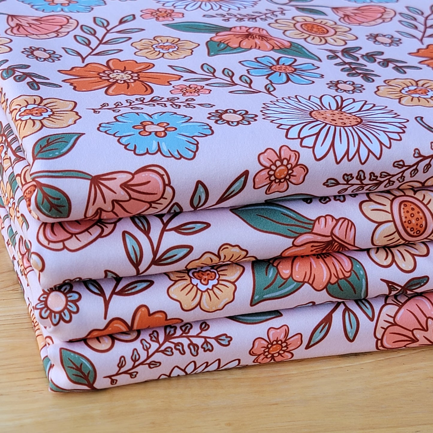 Double Brush Poly Fall Floral Print