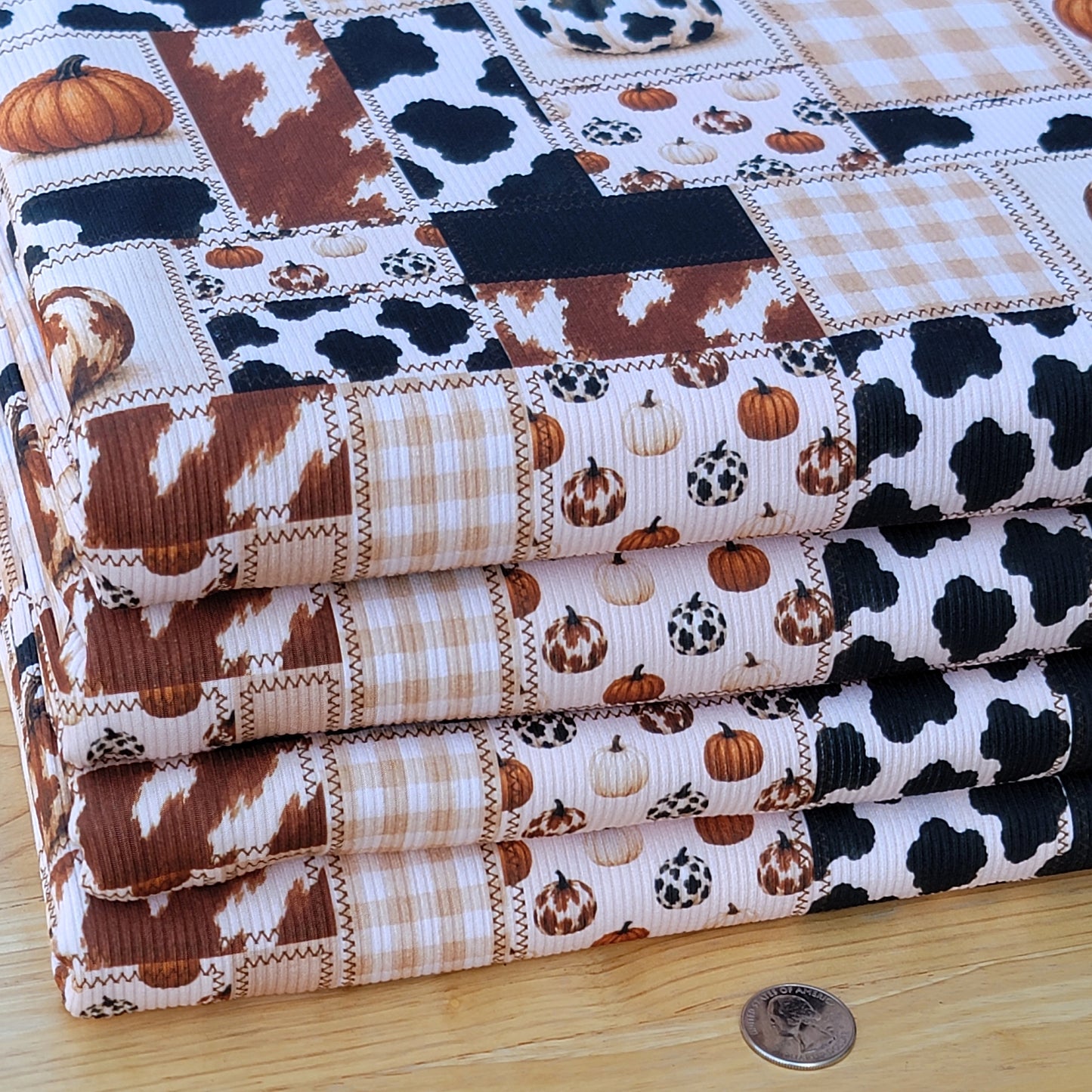 2x2 Yummy Rib Cow Pumpking Patchwork Print