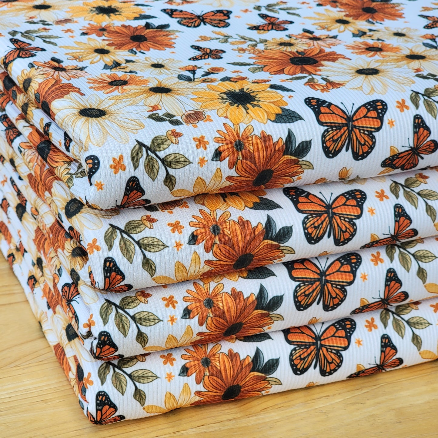 2x2 Yummy Rib Autumn Fall Floral Butterfly Print