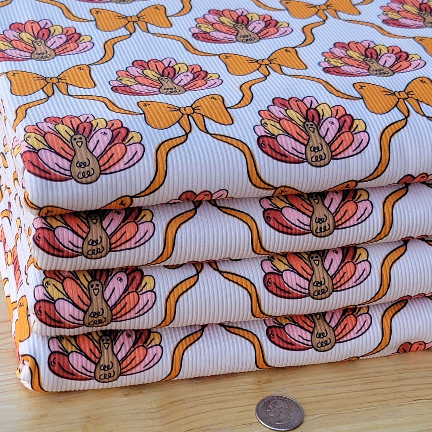 2x2 Yummy Rib Fall Turkeys & Bows Print
