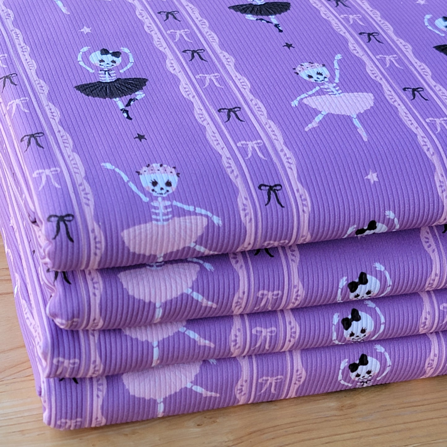 2x2 Yummy Rib Halloween Skeleton Ballerina Print