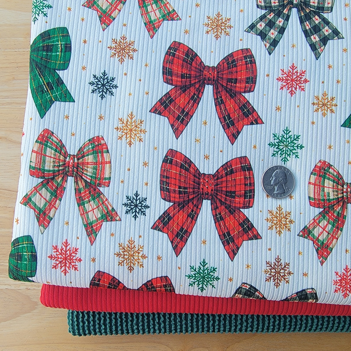 4x2 Yummy Rib Christmas Bows Print