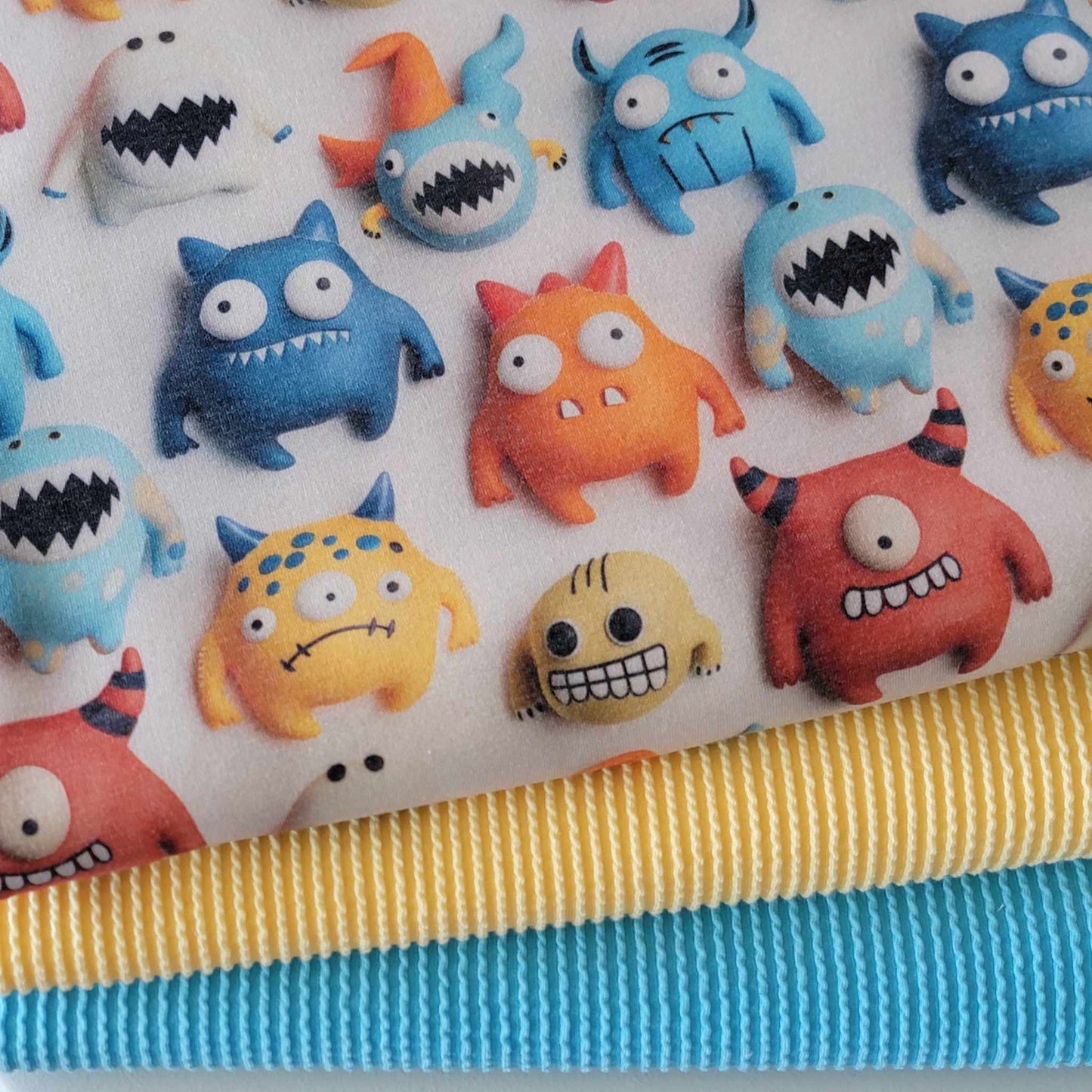 French Terry Monster Print