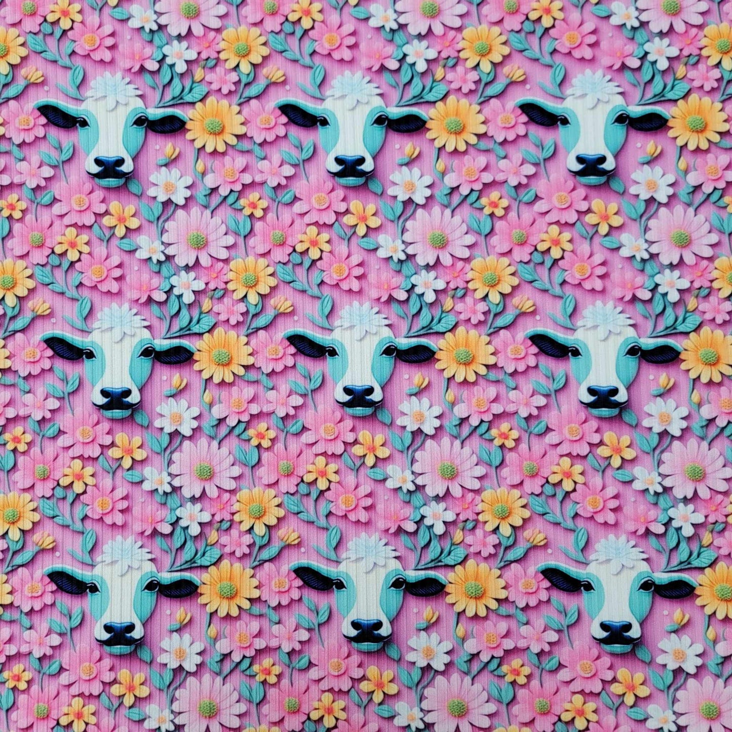 Yummy Rib Cow Floral Custom Print