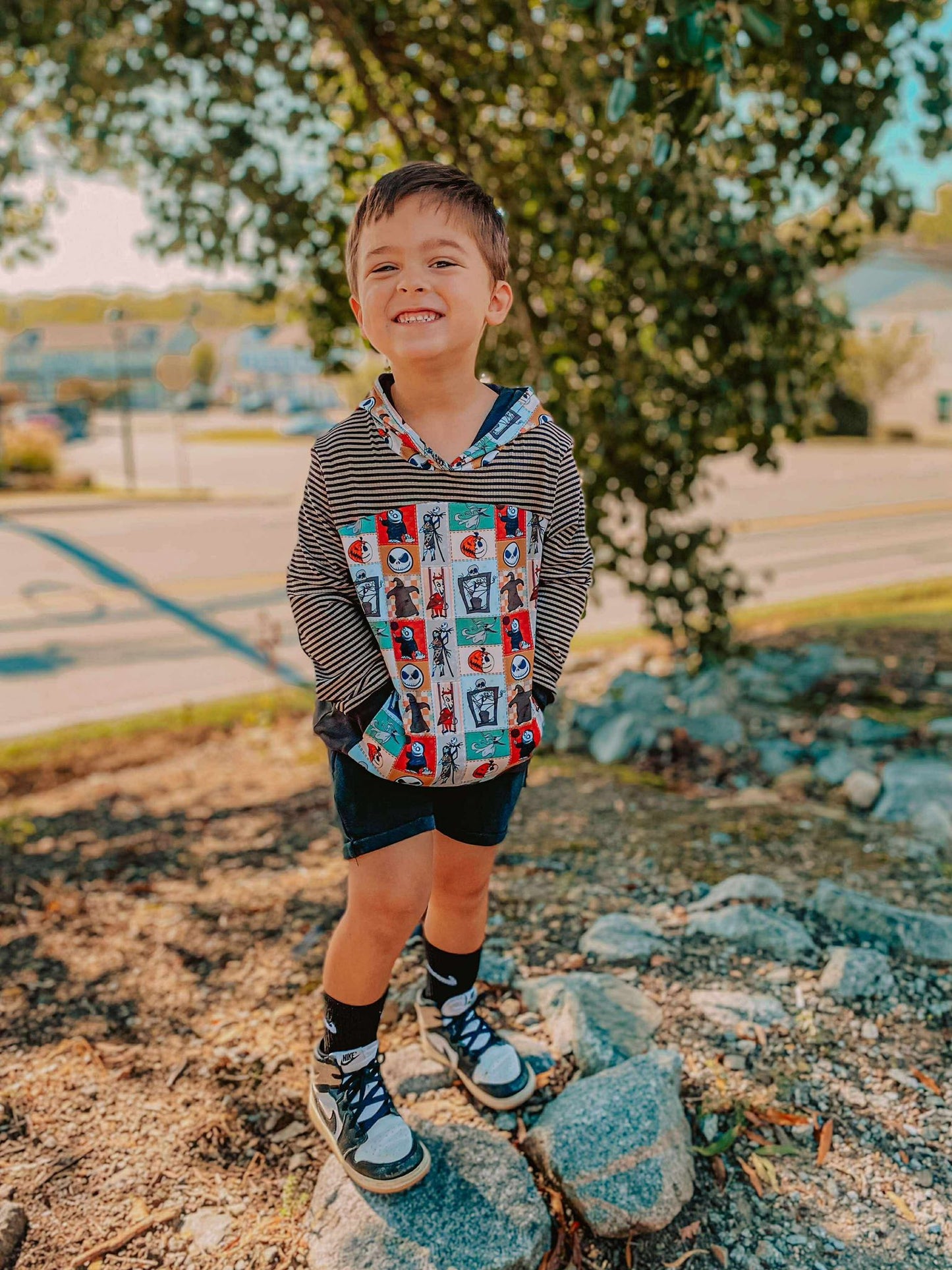 4x2 Black & Beige Stripes Rib Rayon Blend