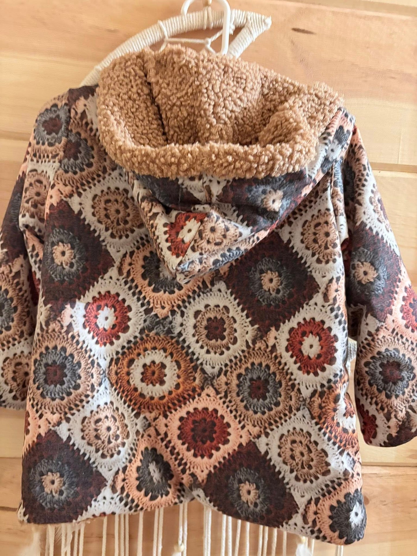 French Terry Granny Squares custom print