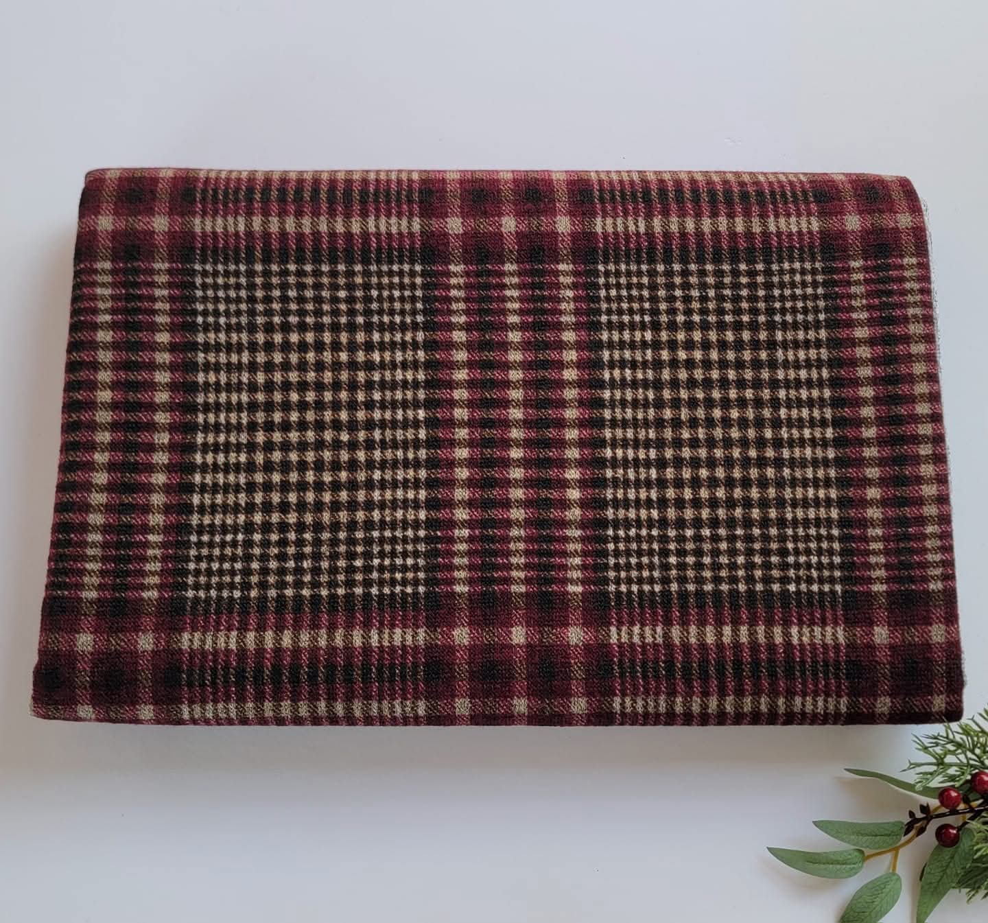 Plaid Sweater Knit Burgundy/Brown