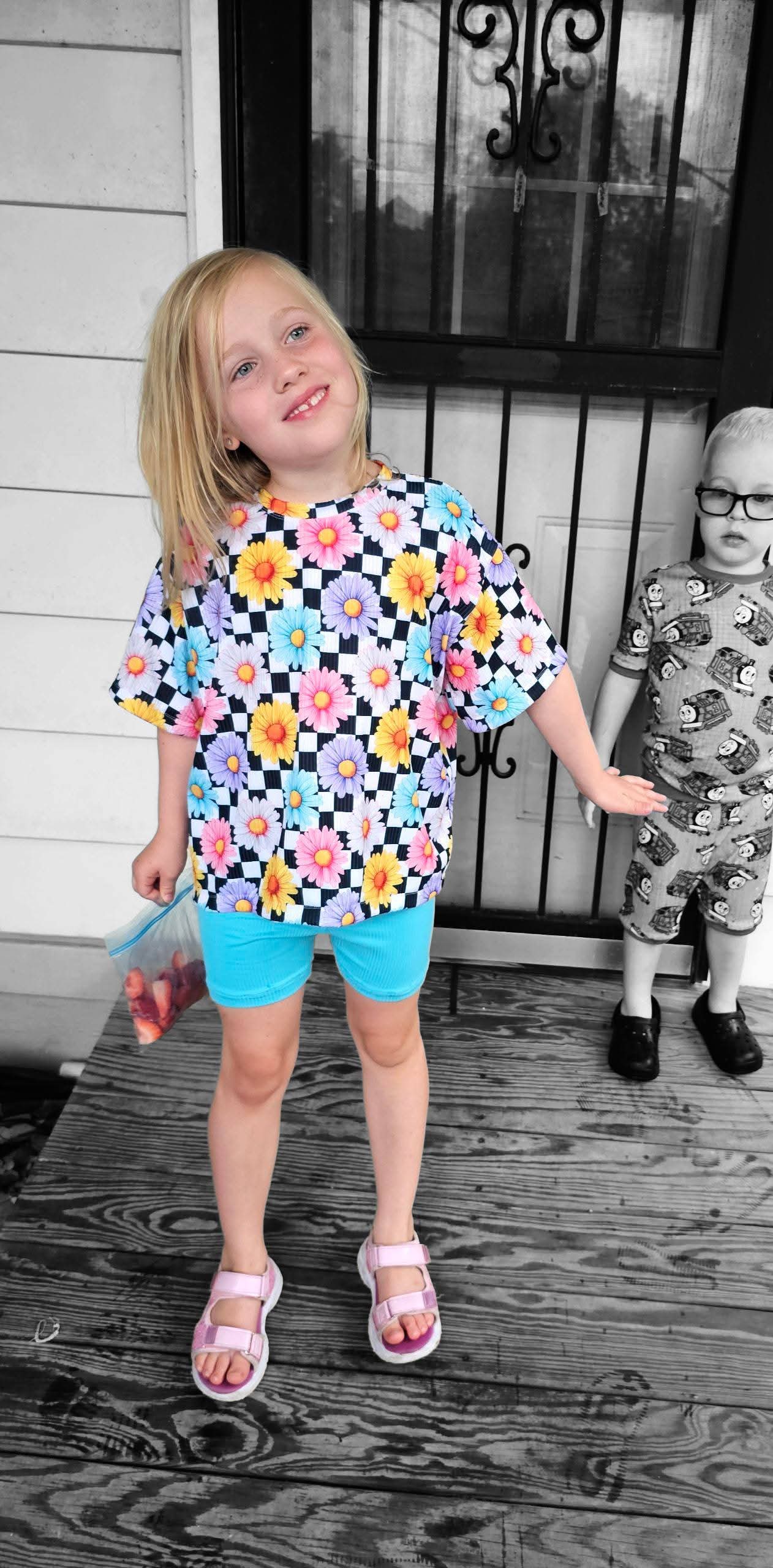 Checkered and Daisies Custom Yummy Rib