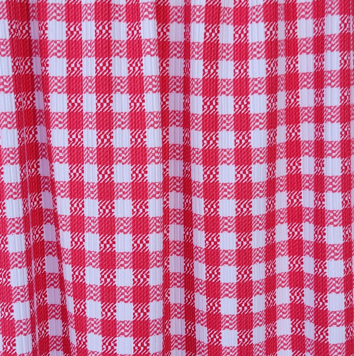 Red & White Gingham rib