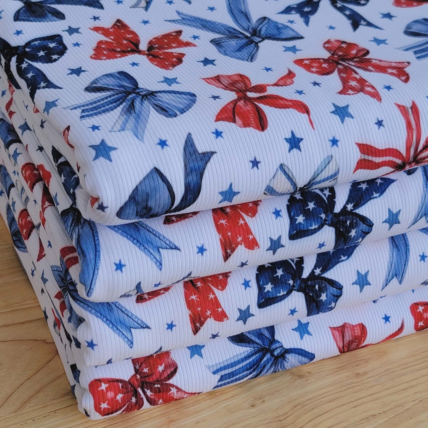 2x2 yummy rib 4th of July Bows