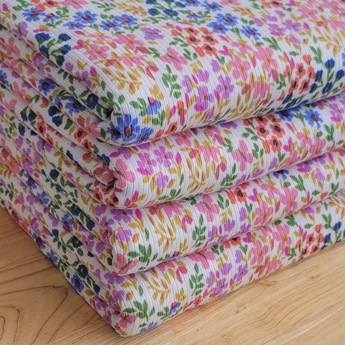 4x2 yummy rib small butterflies and floral print