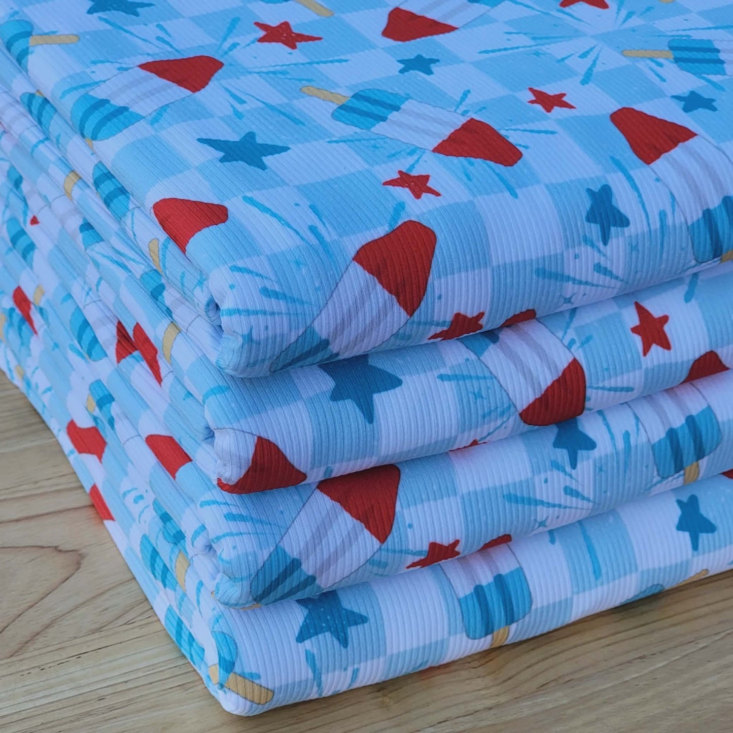 2x2 Yummy Rib 4th of July Popsicles & Checkers Print