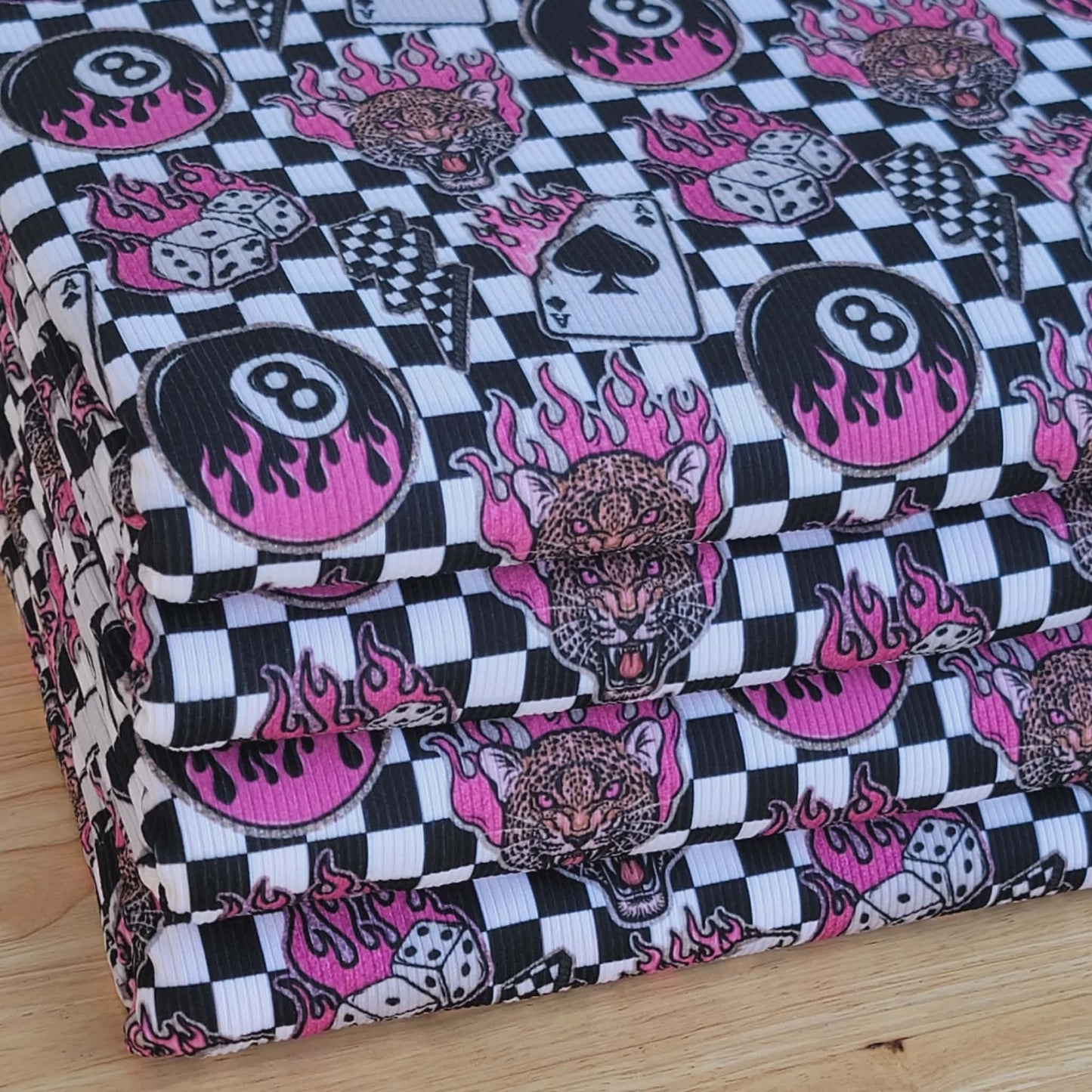 2x2 Yummy Rib 8 Ball Checkers Print
