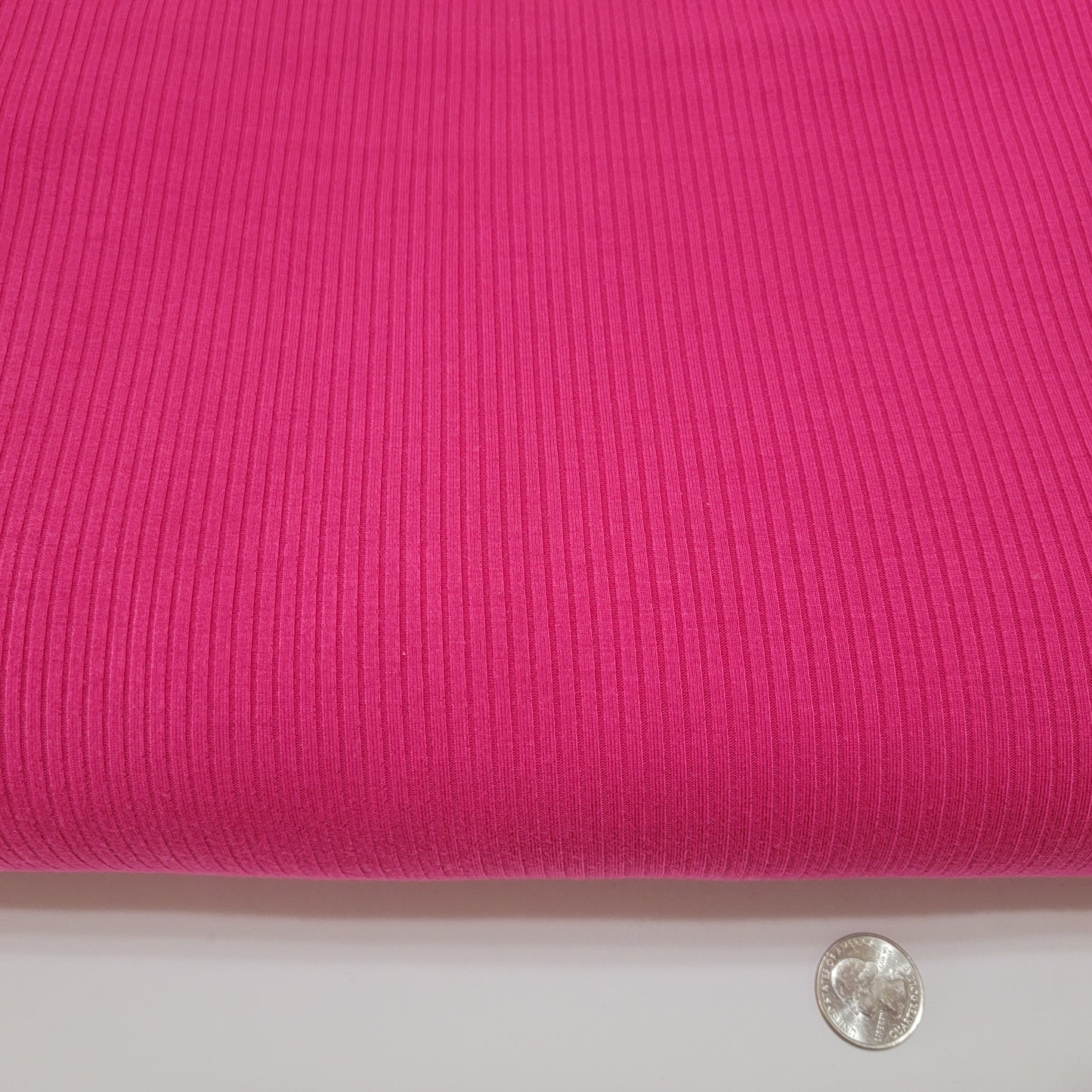 Hot pink 4x2 rib fabric