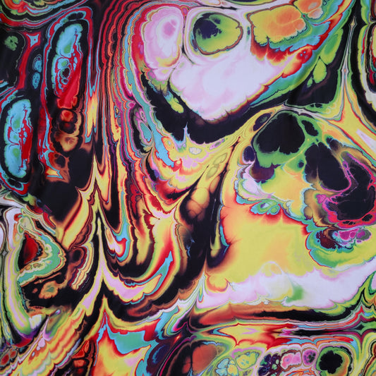 Double Brush Poly Psychedelic Abstract Print