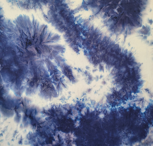 Double Brush Poly Tie Dye Print Navy/Off-White