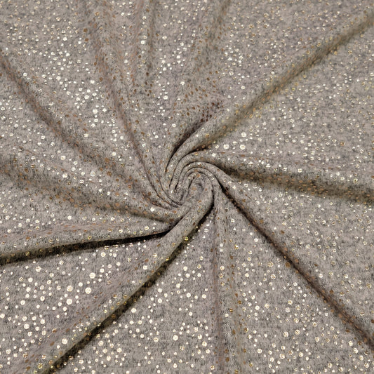 Brush Sweater Knit Golden Foil Dots