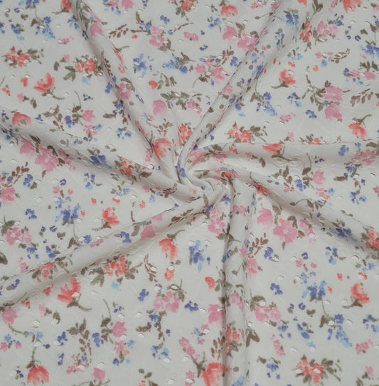 Eyelet Spandex Floral print