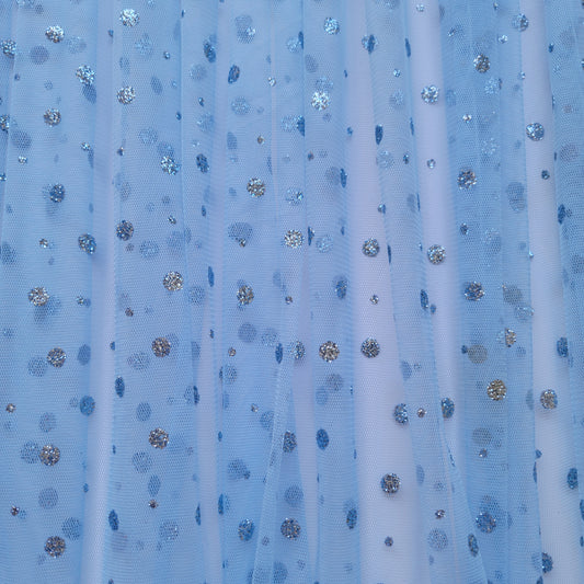 Blue Mesh/Glitter Dots