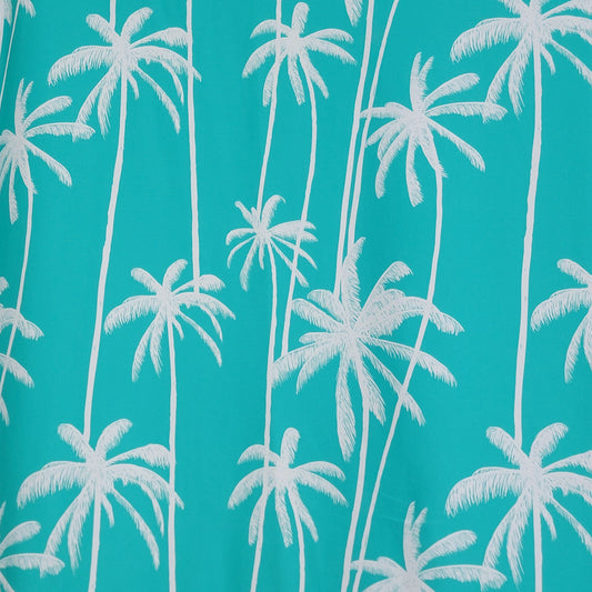 Turquoise Palms Nylon Spandex Swim Athletic