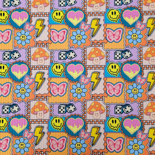 Yummy Rib Patchwork Mushroom/Dices Print