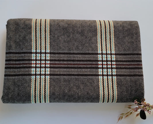 Plaid Sweater Knit Brown/Off-white