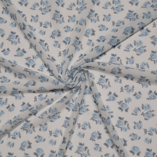 Mesh Blue Floral Print