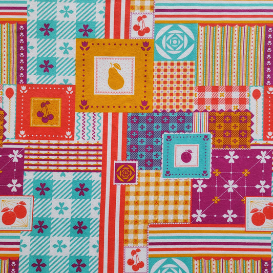 Cotton French Terry 4 Way Stretch Patchwork