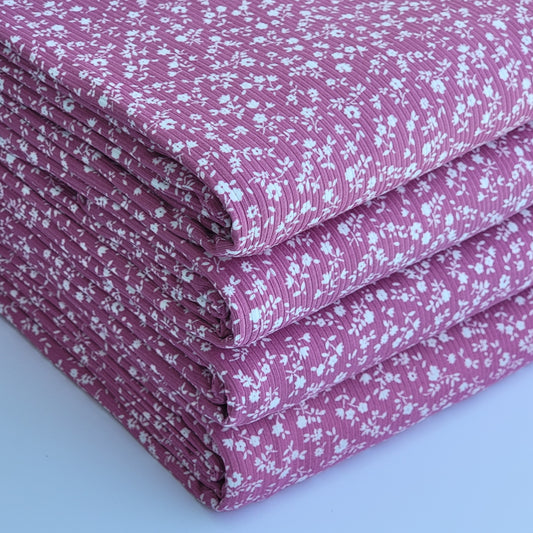 4X2 Printed Yummy Rib Rose Off-white Floral