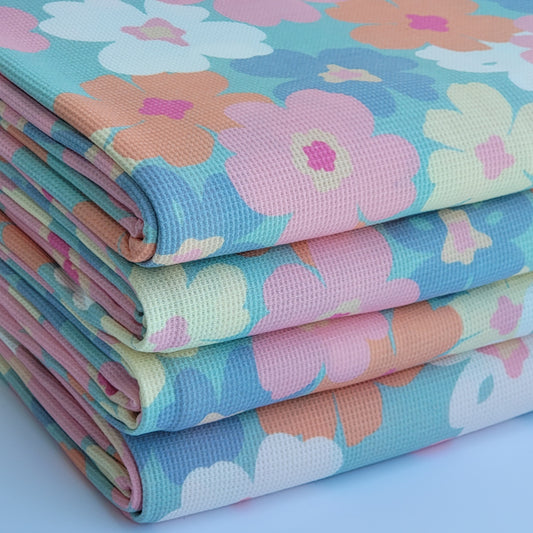 Thermal Mini Waffle Floral Print