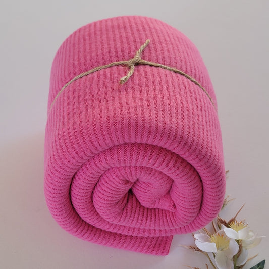 Brush Sweater Knit Rib Hot Pink