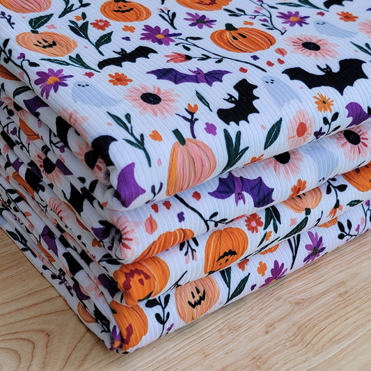 4x2 Yummy Rib Ghost Pumpkin & Bats Print